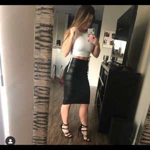 Express midi faux leather skirt